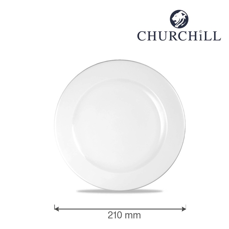 Assiette profilée blanche, 210 mm, Lot de 12 - Finedine