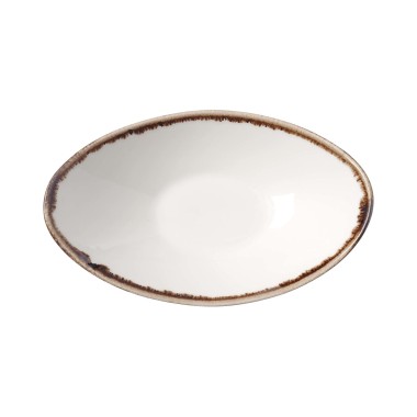 Bol en forme de bateau en vanille, 250x160mm - Finedine