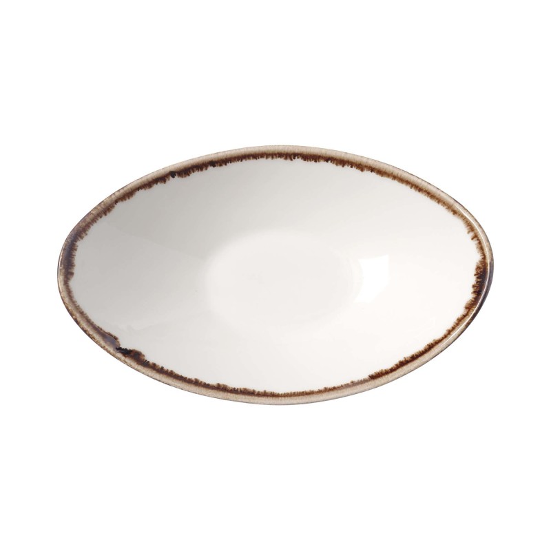 Bol en forme de bateau en vanille, 250x160mm - Finedine