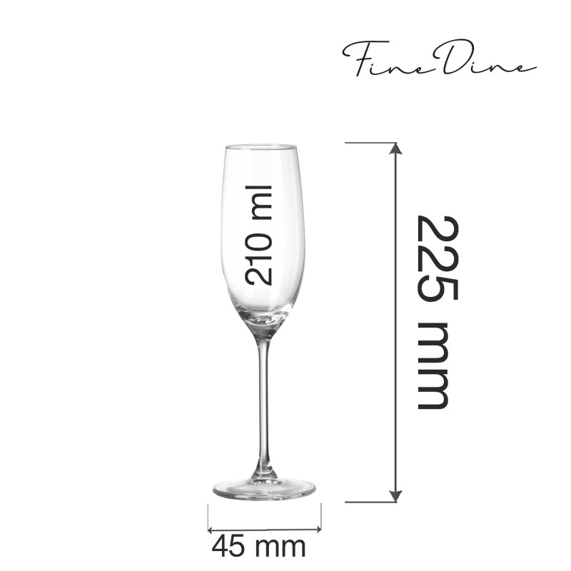 Flûte à champagne Cantare, 210 ml, Lot de 6 - Finedine