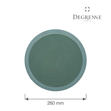 Assiette ronde en argile verte Bahia 260 mm - Finedine