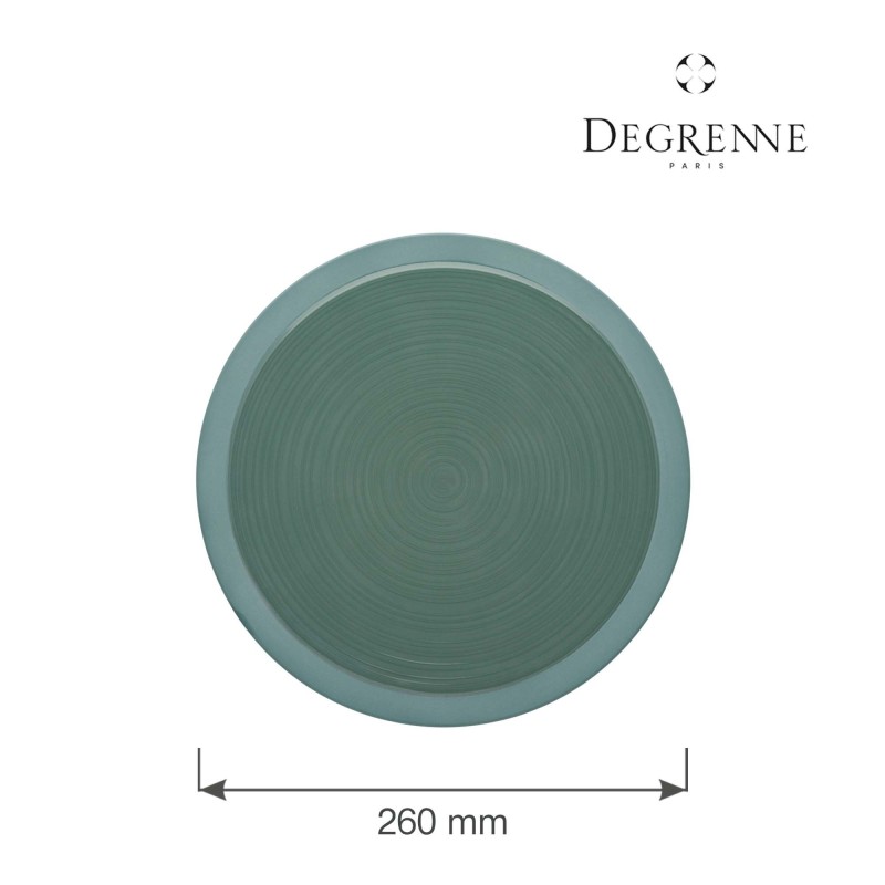 Assiette ronde en argile verte Bahia 260 mm - Finedine