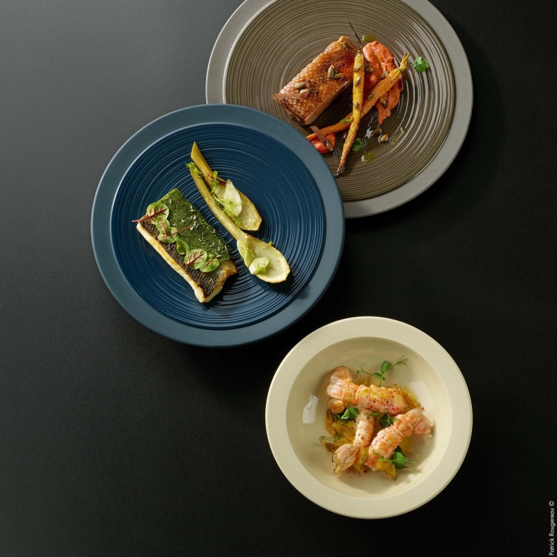 Assiette ronde en argile verte Bahia 260 mm - Finedine
