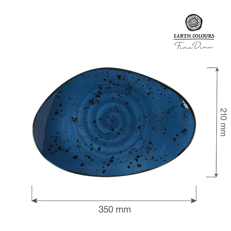 Assiette en forme organique Iris, 350x210mm - Finedine
