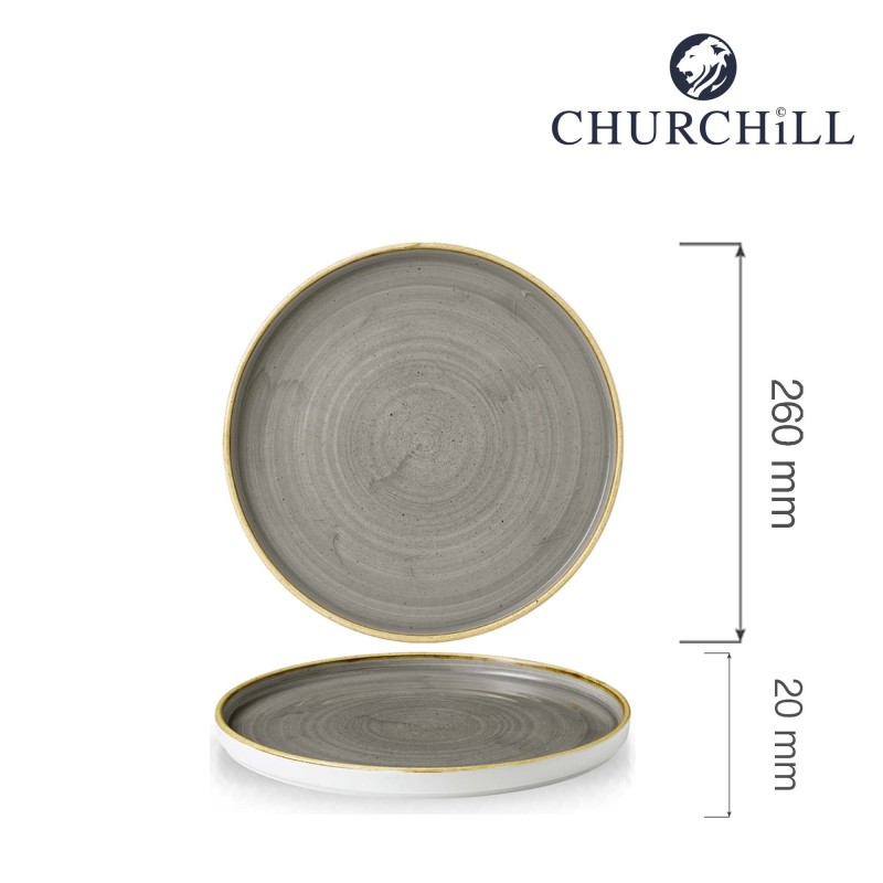Assiette à paroies grises Stonecast, 260 mm - Finedine