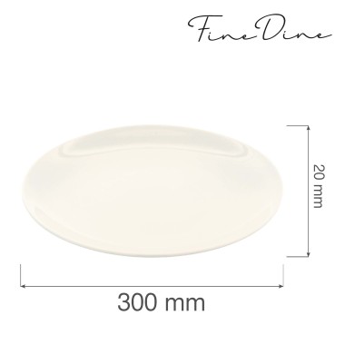 Assiette Crema sans bord, 300 mm, Lot de 6 - Finedine