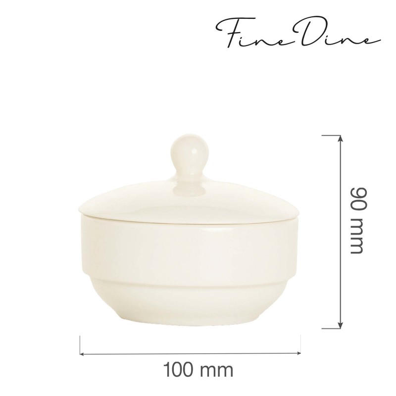 Bol à sucre Crema avec couvercle, Lot de 6 - Finedine