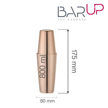 Shaker Boston, Bar up, 0,8L, Cuivre, ø90mm - Finedine
