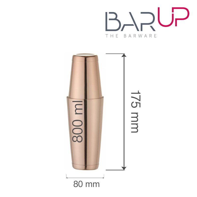 Shaker Boston, Bar up, 0,8L, Cuivre, ø90mm - Finedine