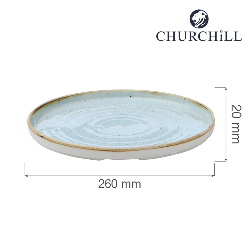 Assiette à bord en pierre Duck Egg, 210 mm - Finedine