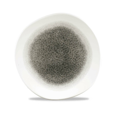 Assiette ronde en quartz noir Raku 264 mm - Finedine