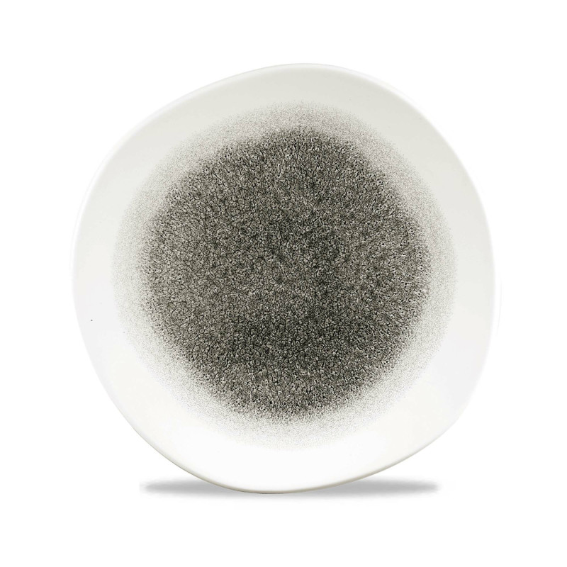 Assiette ronde en quartz noir Raku 264 mm - Finedine