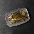 Assiette ronde en quartz noir Raku 264 mm - Finedine
