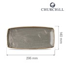 Assiette oblongue Stonecast grise, 295 mm - Finedine