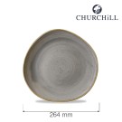 Assiette ronde Trace en grès gris, 264 mm - Finedine