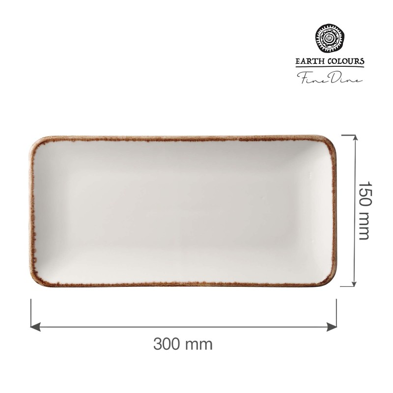 Assiette rectangulaire vanille, 300x150mm - Finedine