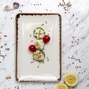 Assiette rectangulaire vanille, 300x200mm - Finedine