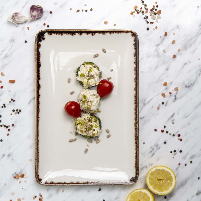 Assiette rectangulaire vanille, 300x200mm - Finedine