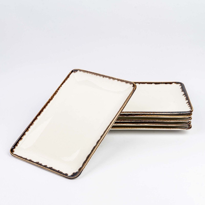 Assiette rectangulaire vanille, 300x200mm - Finedine