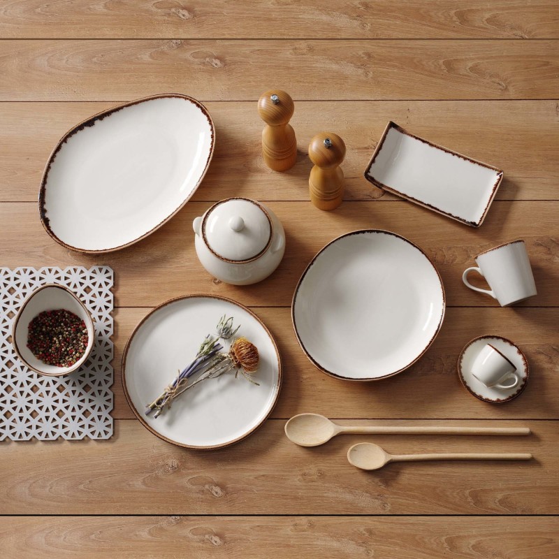 Assiette de service en vanille, 215x180mm - Finedine