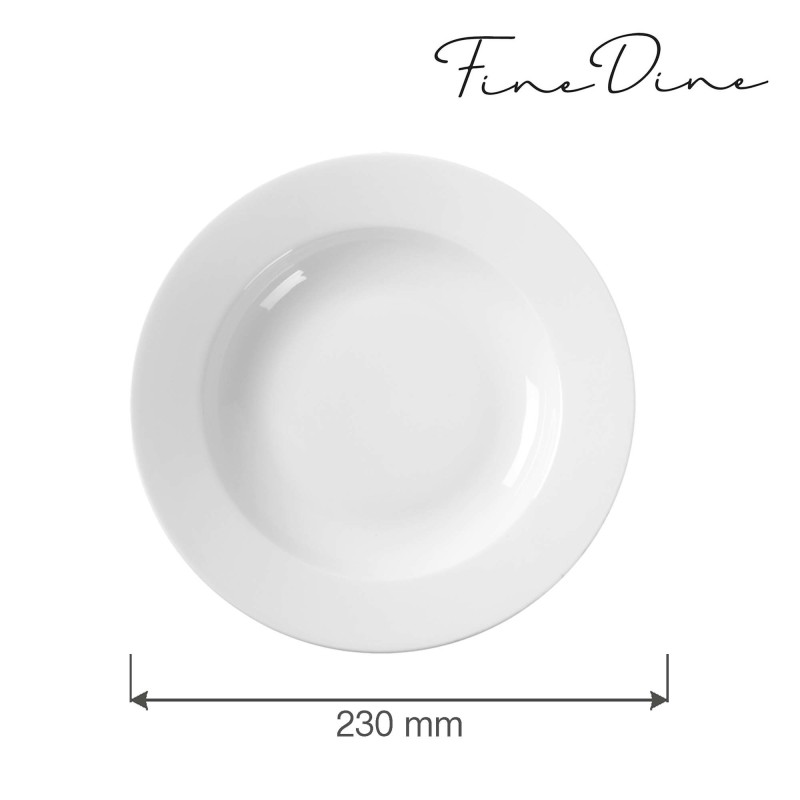 Assiette creuse Bianco, 230 mm, Lot de 6 - Finedine