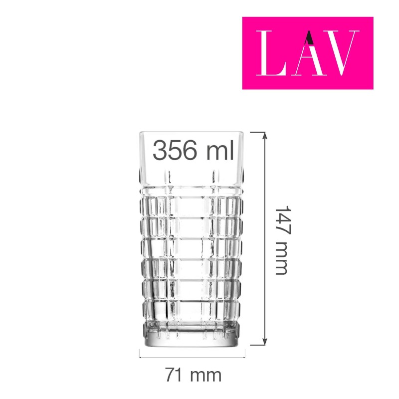 Verre à long drink Brit 356 ml, Lot de 6 - Finedine