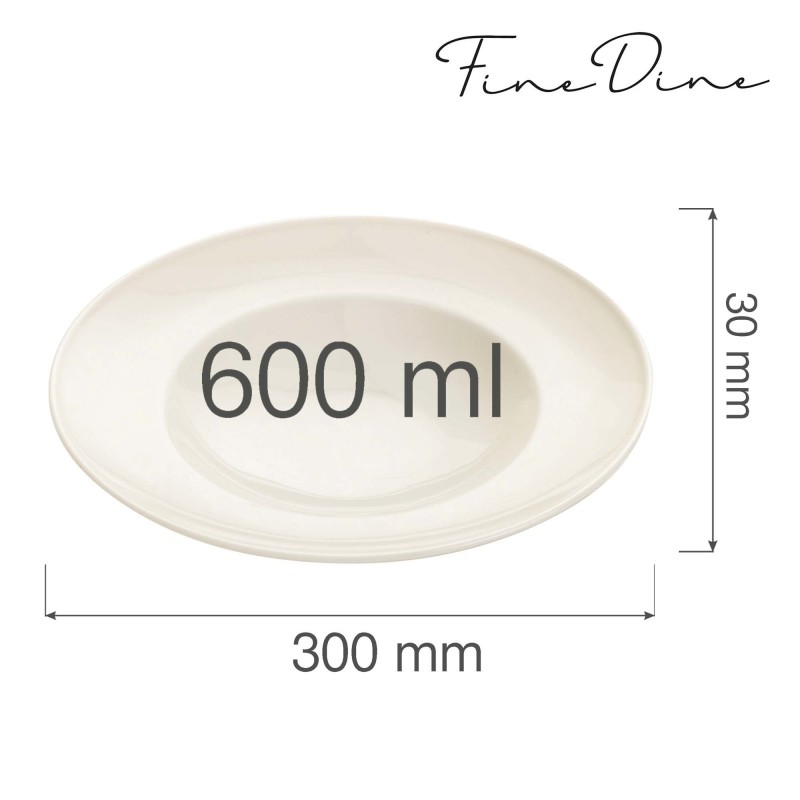 Assiette à pasta crema, 300 mm, Lot de 6 - Finedine