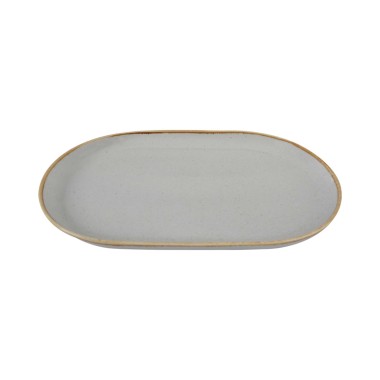 Plat ovale en céramique grise, 320x200mm - Finedine