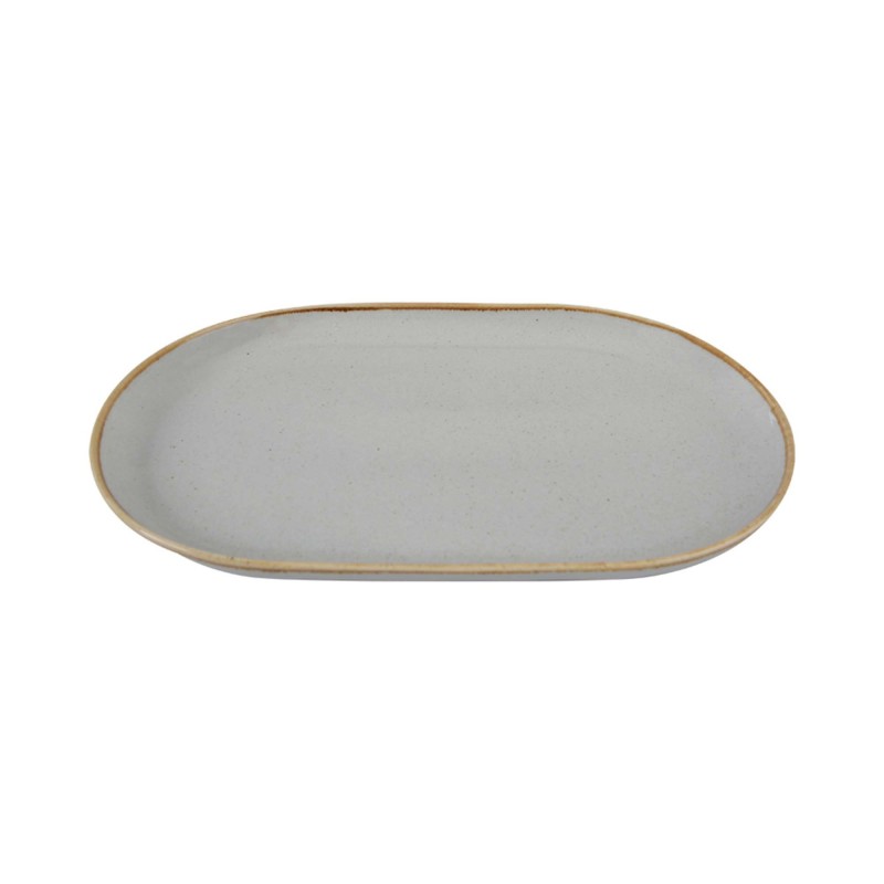 Plat ovale en céramique grise, 320x200mm - Finedine