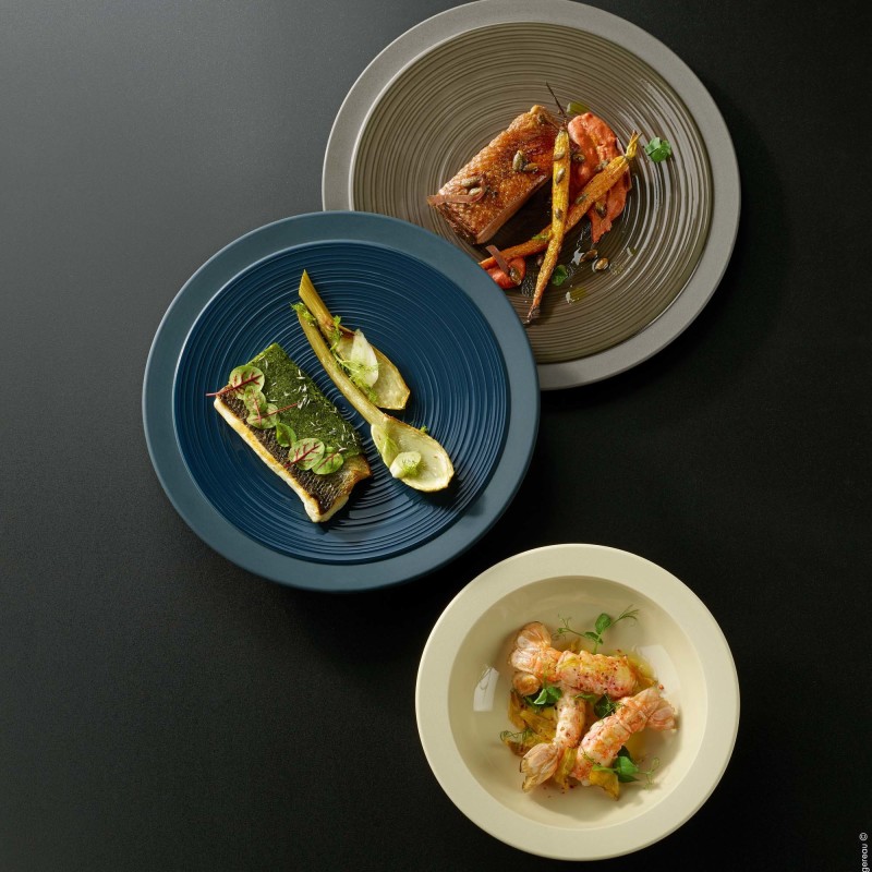 Assiette gourmet ronde Bahia Dune 260 mm - Finedine