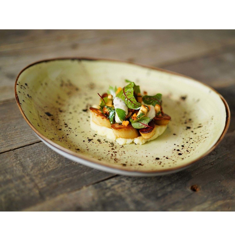 Assiette en forme d'olive bio, 350x210mm - Finedine