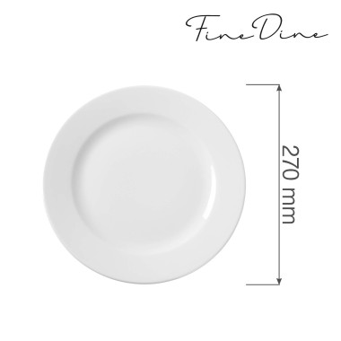 Assiette plate Bianco, 270 mm, Lot de 6 - Finedine