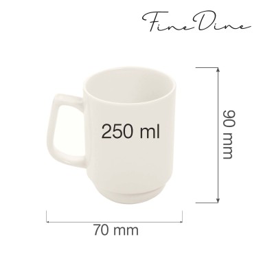 Tasse empilable Crema, 250 ml, Lot de 6 - Finedine