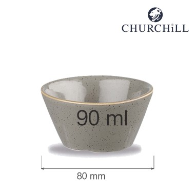 Assiette à sauce Stonecast grise, 90 ml - Finedine