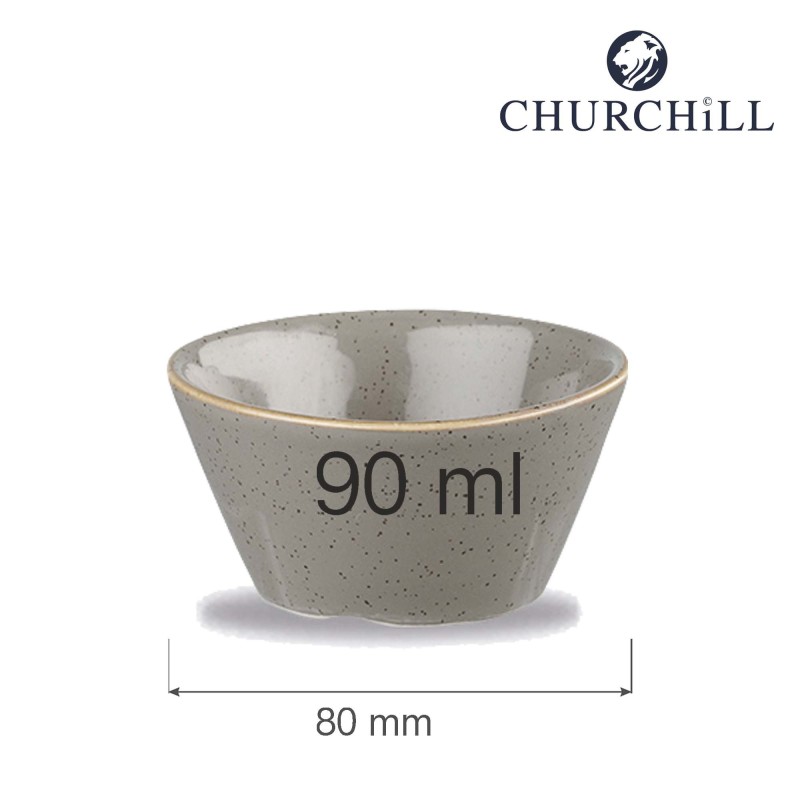 Assiette à sauce Stonecast grise, 90 ml - Finedine