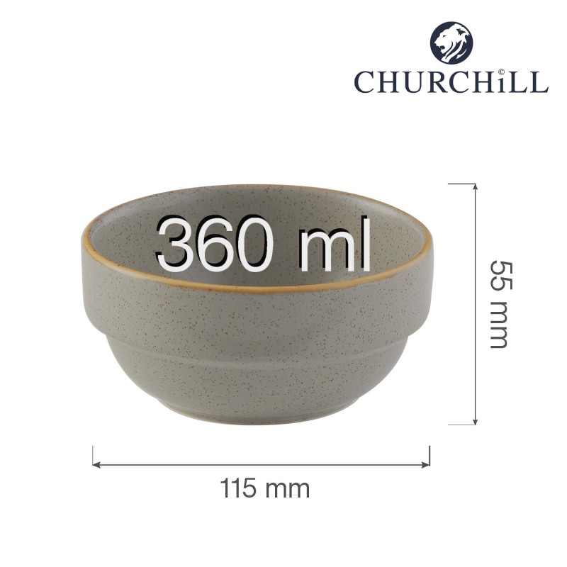 Bol empilable en gris Stonecast, 360 ml - Finedine
