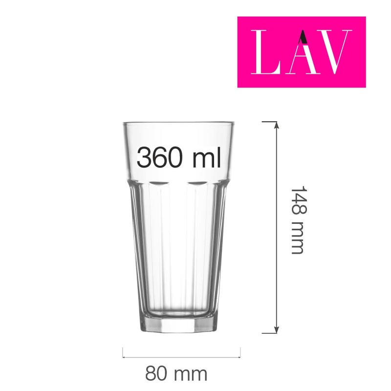 Verre long drink Aras 360 ml, Lot de 6 - Finedine