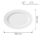 Plat ovale Bianco, 290x200mm, Lot de 6 - Finedine