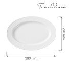 Plat ovale Bianco, 390x270mm, Lot de 6 - Finedine