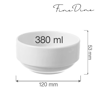 Bol empilable Bianco, 120 mm, Lot de 6 - Finedine