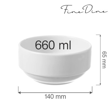 Bol empilable Bianco, 140 mm, Lot de 6 - Finedine