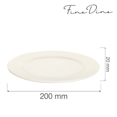 Assiette plate Crema, 200 mm, Lot de 6 - Finedine