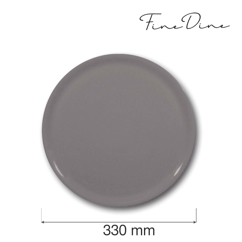 Assiette spéciale pizza, grise, 330 mm - Finedine