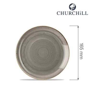 Assiette plate en pierre grise, 165 mm - Finedine