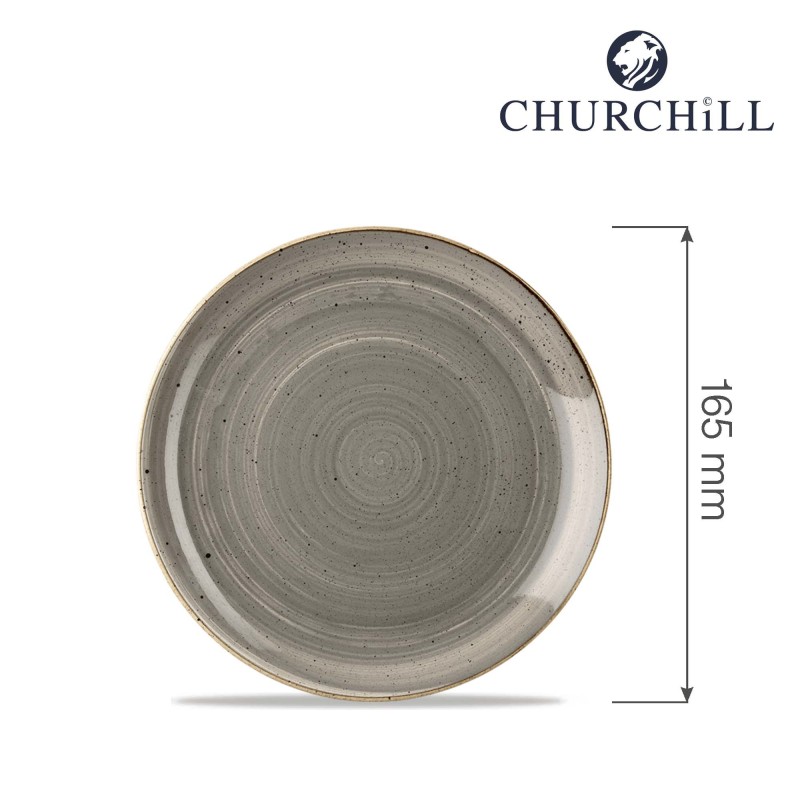 Assiette plate en pierre grise, 165 mm - Finedine