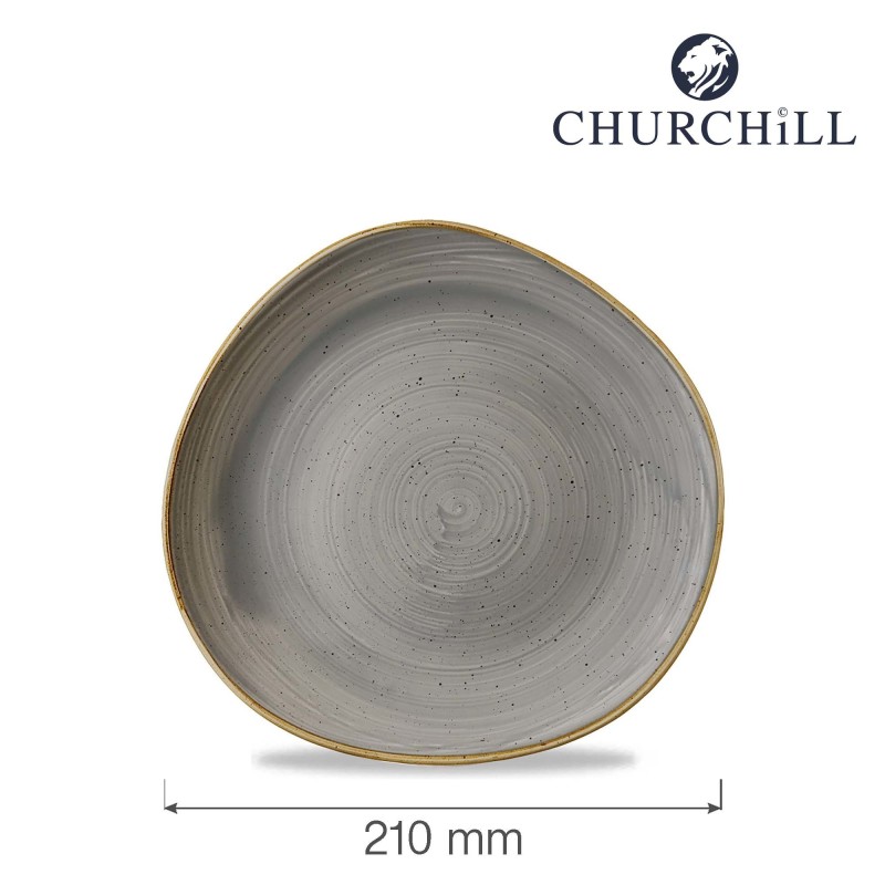 Assiette ronde Stonecast grise, 210 mm - Finedine