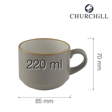 Tasse empilable grise Stonecast, 220ml - Finedine