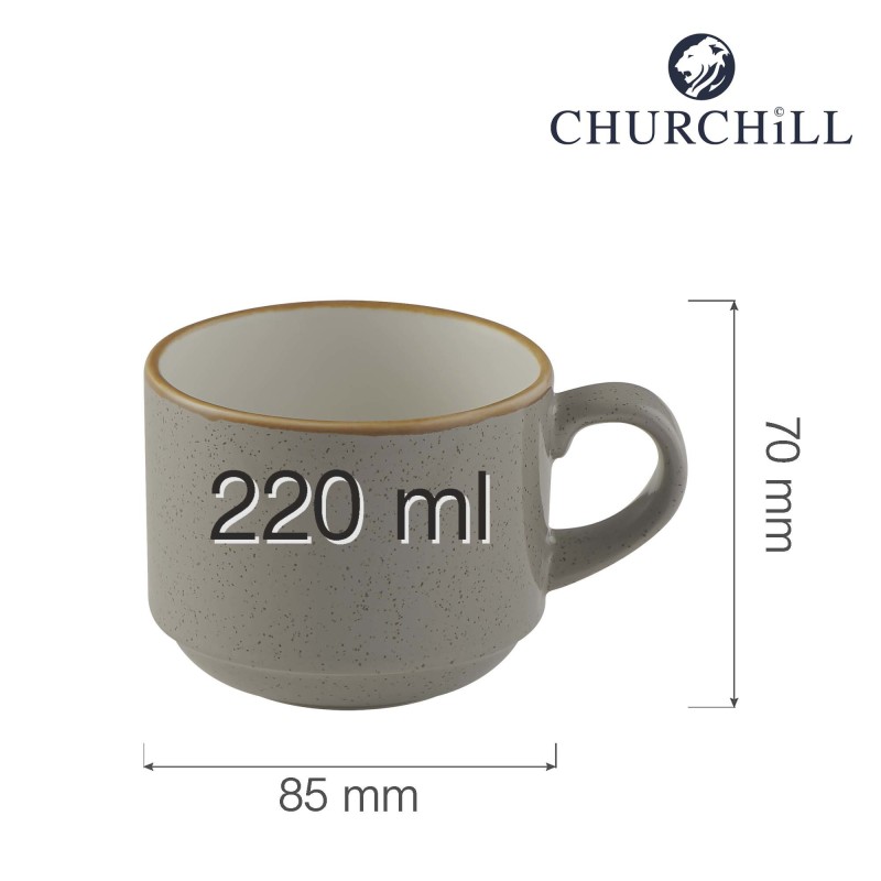 Tasse empilable grise Stonecast, 220ml - Finedine