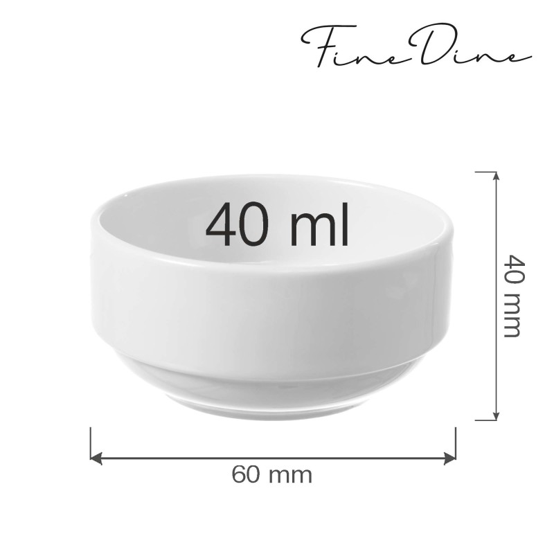 Bol empilable Bianco, 60 mm, Lot de 6 - Finedine