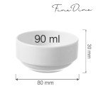 Bol empilable Bianco, 80 mm, Lot de 6 - Finedine